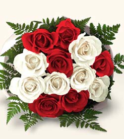 Ankara etimesgut �i�ek , �i�ek�i , �i�ek�ilik  10 adet kirmizi beyaz g�ller - anneler g�n� i�in ideal se�imdir -