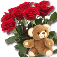11 adet g�l ve ayicik buket   Ankara bat�kent �i�ek yolla 