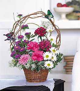  Ankara cicekciler , cicek siparisi  sepet i�erisinde karanfil gerbera ve kir �i�ekleri