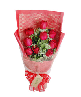 9 adet k�rm�z� g�lden g�rsel buket  Ankara demetevler ucuz �i�ek g�nder 
