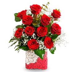 11 adet k�rm�z� g�l vazosu  Ankara cicek , cicekci 