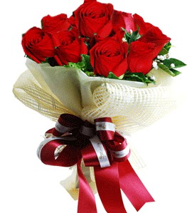 9 adet k�rm�z� g�lden buket tanzimi  Ankara ostim �i�ek g�nderme sitemiz g�venlidir 