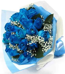15 adet mavi g�lden �ahane e�siz buket  Ankara uluslararas� �i�ek g�nderme 