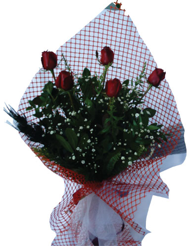  Ankara gazi mahallesi �i�ek�i ma�azas�  5 adet kirmizi g�llerden buket
