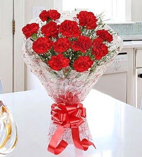 12 adet k�rm�z� karanfil buketi  Ankara yenimahalle �nternetten �i�ek sipari�i 