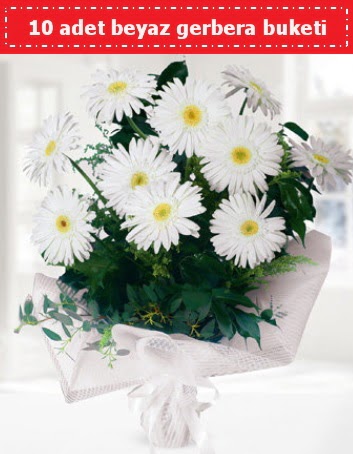 10 Adet beyaz gerbera buketi  Ankara etimesgut �i�ek , �i�ek�i , �i�ek�ilik 