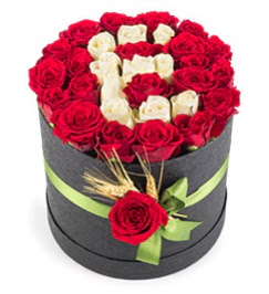 41 adet k�rm�z� beyaz g�l harfli  Ankara bat�kent �i�ek yolla  