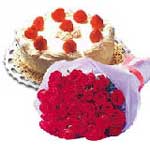 9 adet kirmizi g�l ve pasta   Ankara ostim �i�ek g�nderme sitemiz g�venlidir 