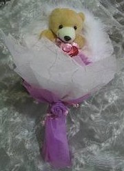 1 adet 15 cm lik ayicik buketi  Ankara yurti�i ve yurtd��� �i�ek sipari�i 