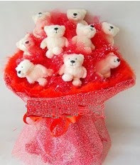 9 adet teddy bear buket  Ankara bat�kent �i�ek yolla 