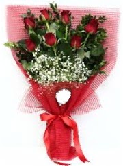 7 adet k�rm�z� g�lden buket tanzimi  Ankara cicek , cicekci 