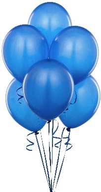 9 adet masmavi u�an balon buketi