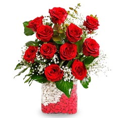 11 adet k�rm�z� g�l vazosu  Ankara cicek , cicekci 