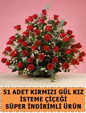 51 Adet k�rm�z� g�lden k�z isteme �i�e�i  Ankara karacakaya internetten �i�ek sat��� 