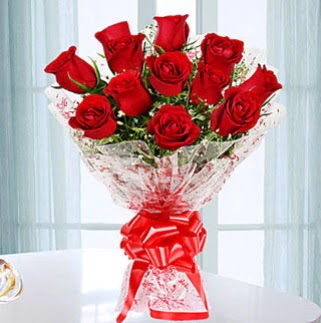 11 adet k�rm�z� g�lden g�rsel ��k buket  Ankara demetevler ucuz �i�ek g�nder 