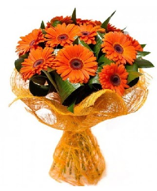 11 adet turuncu gerbera buketi  Ankara macunk�y �i�ek�iler 
