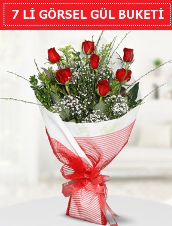 7 adet k�rm�z� g�l buketi A�k budur  Ankara gimat �i�ek sat��� 
