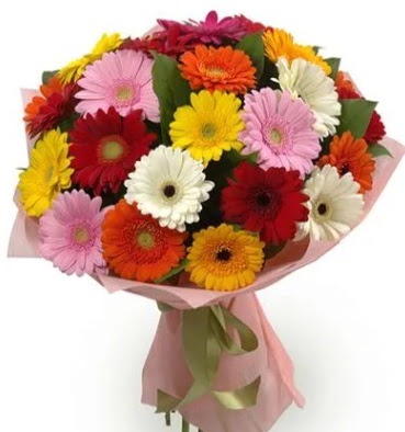 Kar���k b�y�k boy gerbera �i�ek buketi  Ankara gimat �i�ek sat��� 